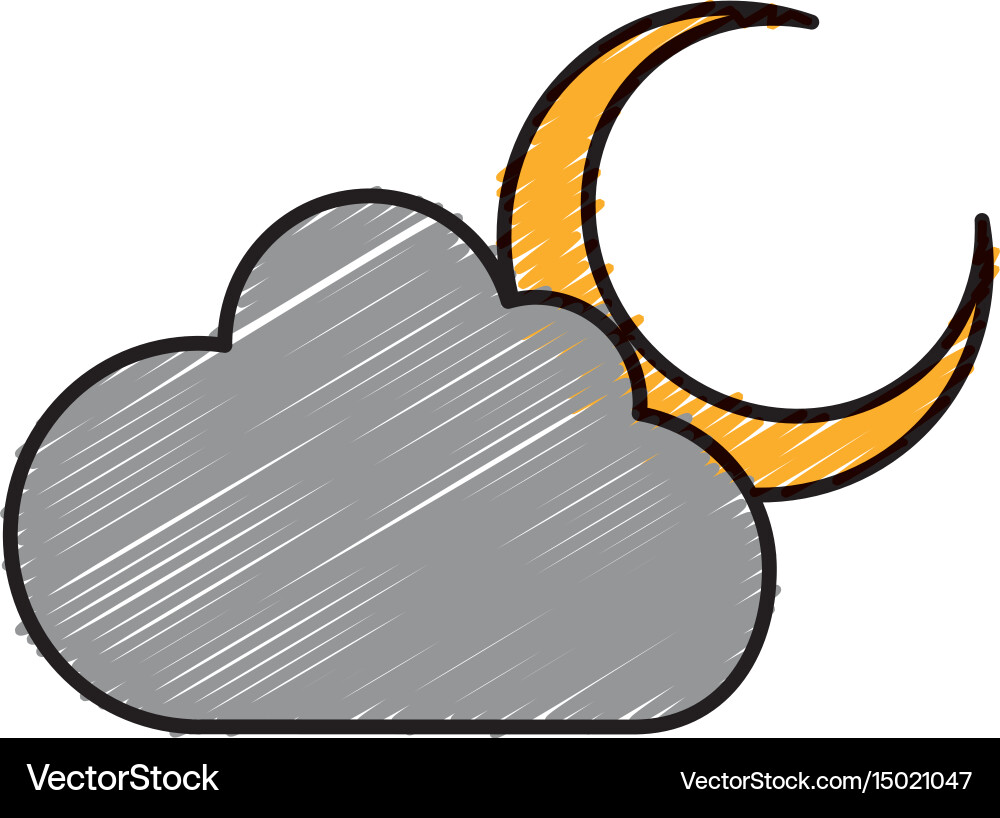 Moon and cloud icon Royalty Free Vector Image - VectorStock