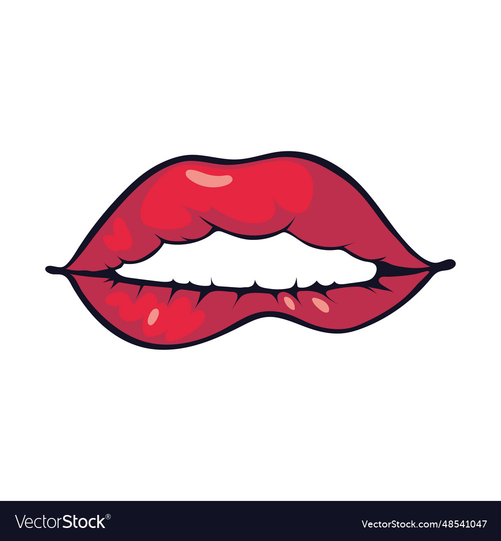 Mouth pop art isolated icon Royalty Free Vector Image