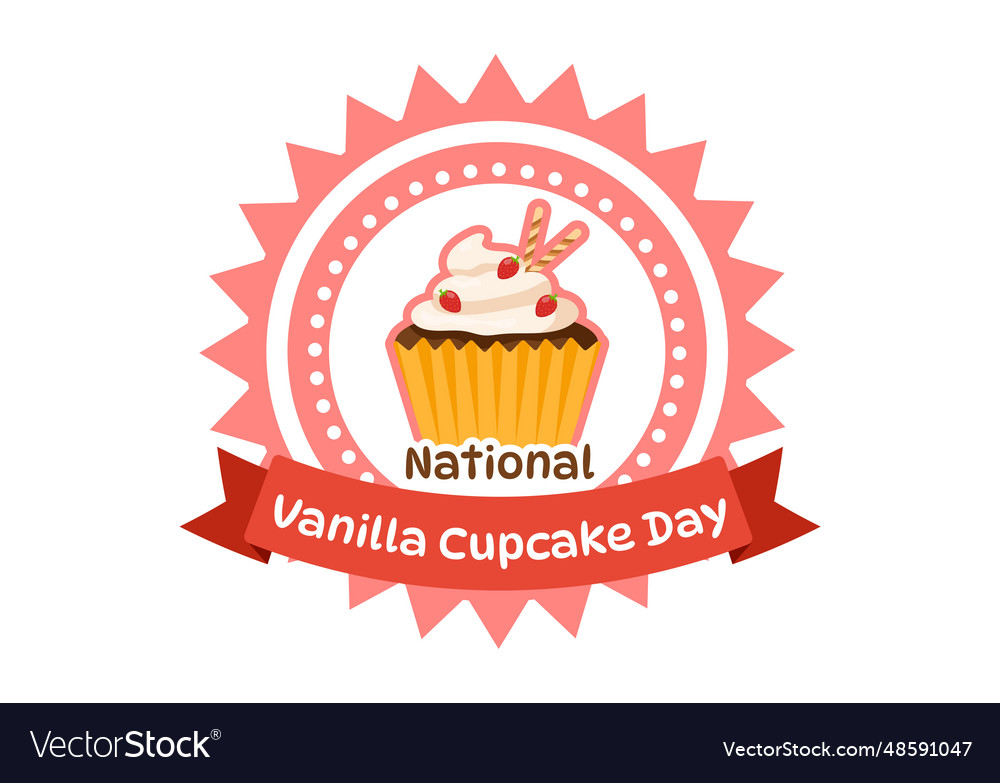 National vanilla cupcake day on 10 november Vector Image