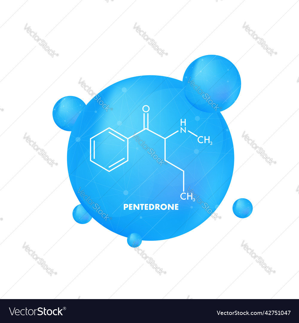 Pentedrone formula molecular structure Royalty Free Vector