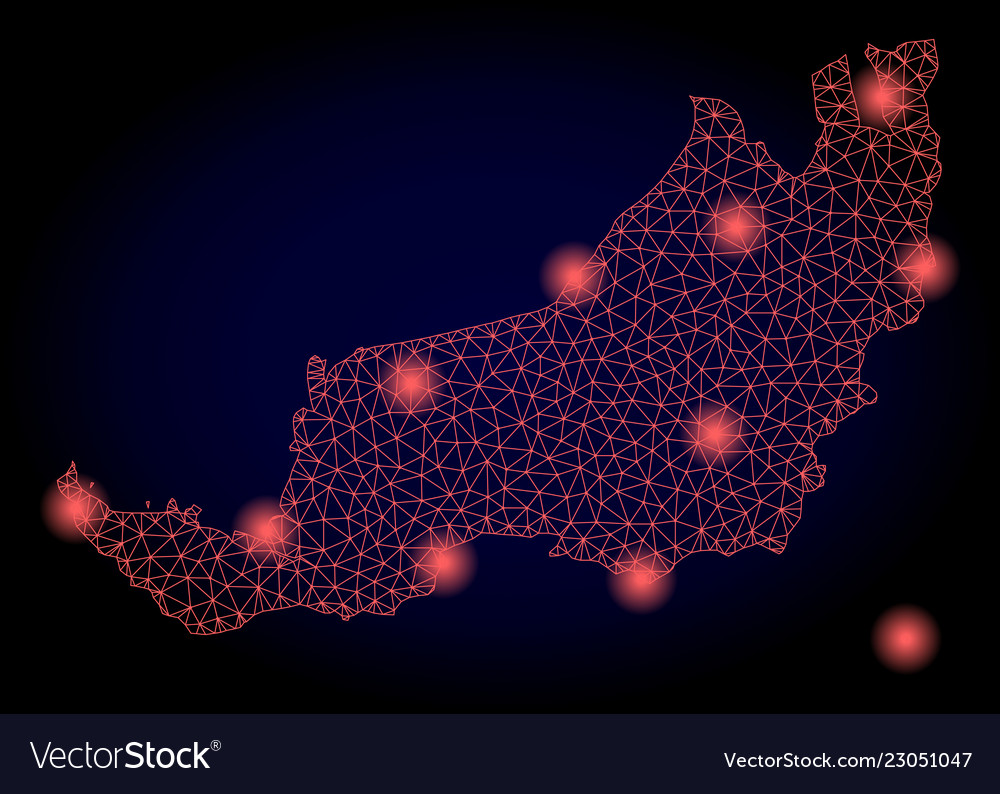 Polygonal network mesh map of malaysian sarawak