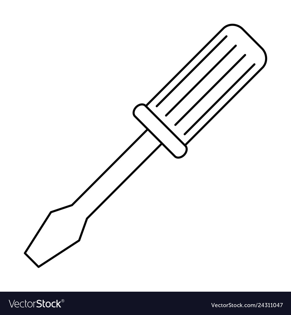 Screwdriver tool isolated icon Royalty Free Vector Image