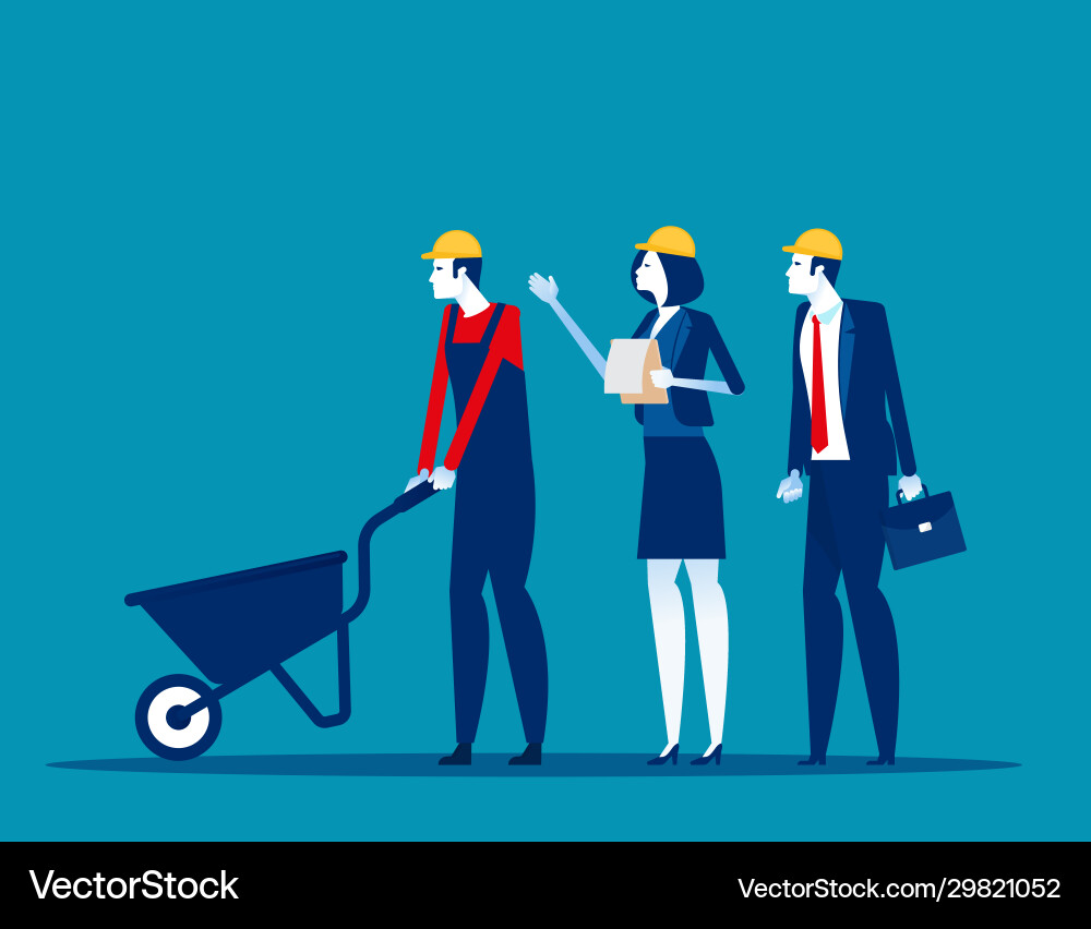 Construction workers concept Royalty Free Vector Image