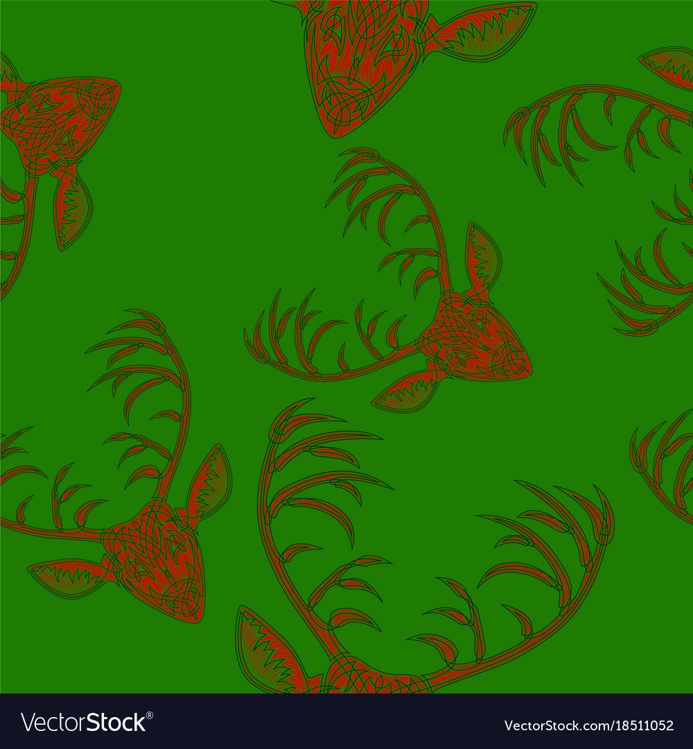 Deer heads seamless pattern Royalty Free Vector Image