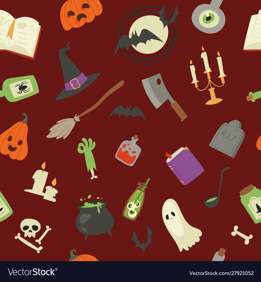 Halloween seamless pattern pumpkin ghost vector image Halloween seamless pattern pumpkin ghost