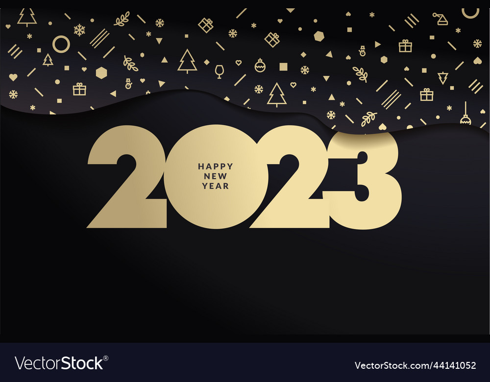 Happy new year 2023 greeting card Royalty Free Vector Image