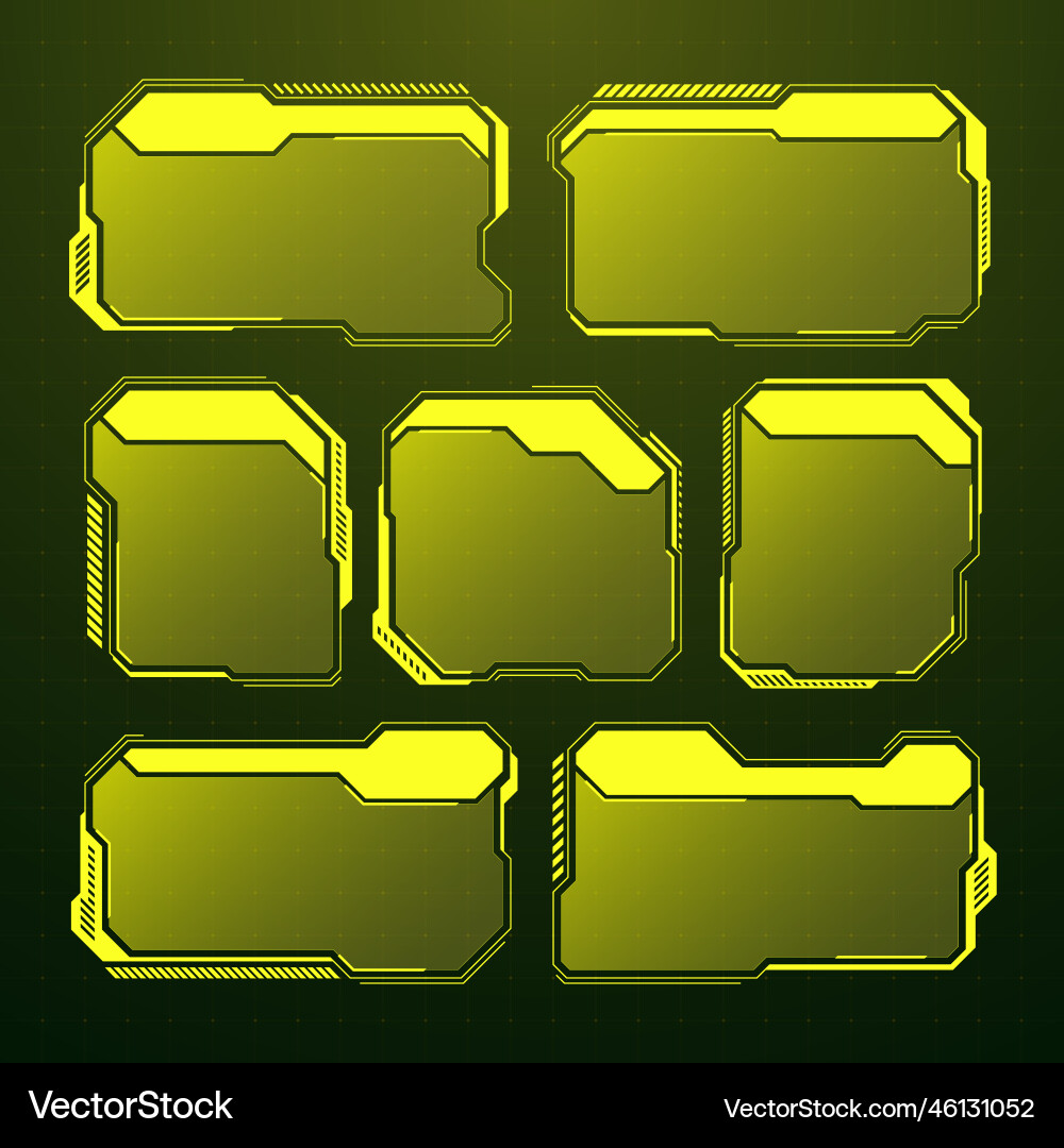 Yellow futuristic hud ui elements sci-fi user Vector Image