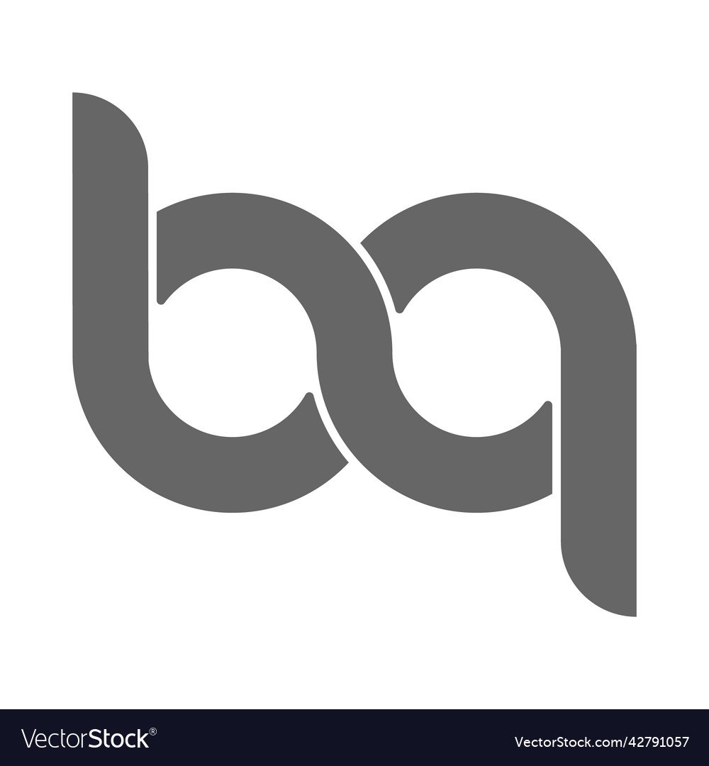 Circular combination of lowercase letters b and q Vector Image