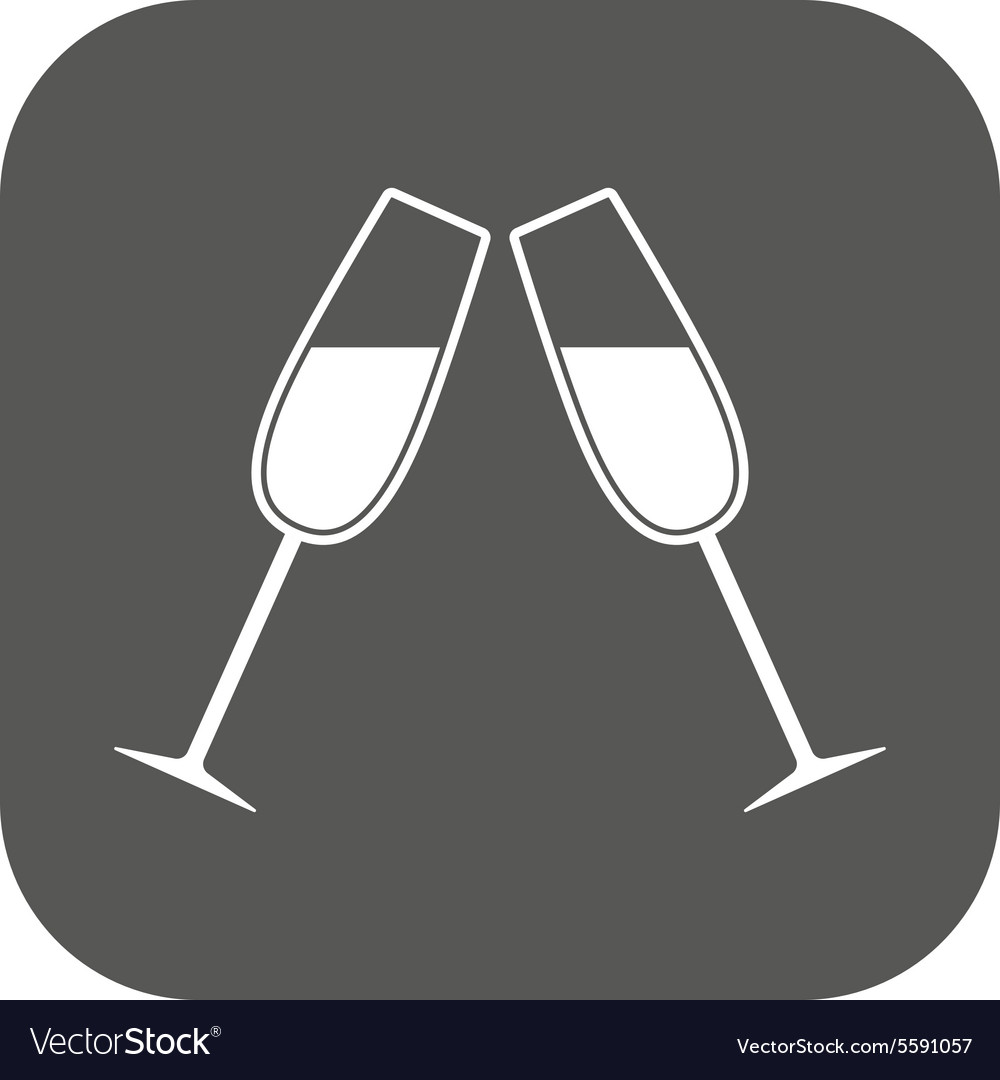 Clink glasses icon wineglass and goblet Royalty Free Vector