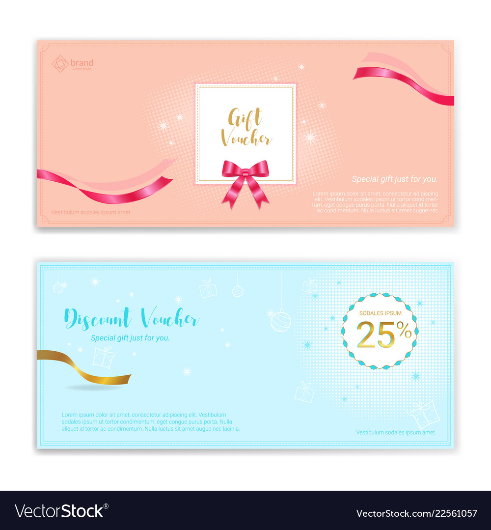 festive gift certificate voucher gift card or vector image