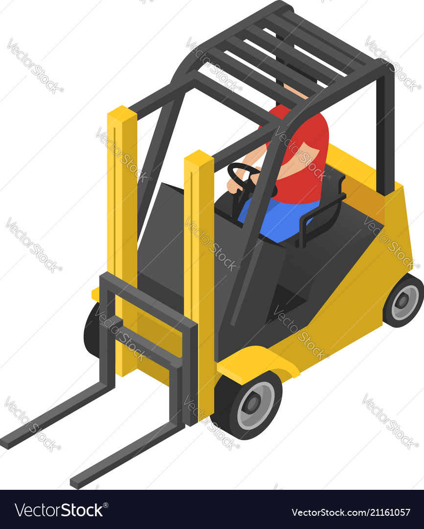 Forklift icon isometric style Royalty Free Vector Image