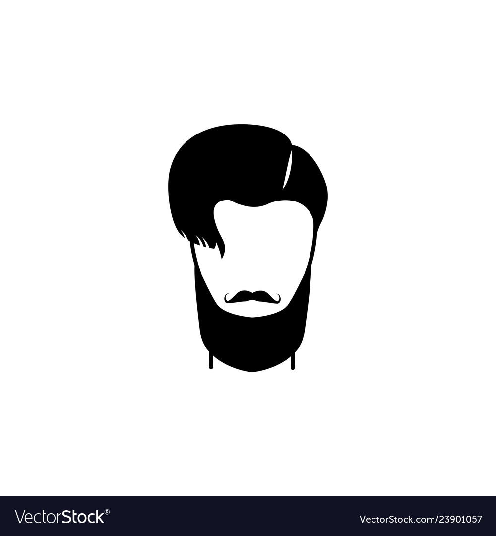 Male Hairstyle And Beard Iconelement Hairstyles Vector Image