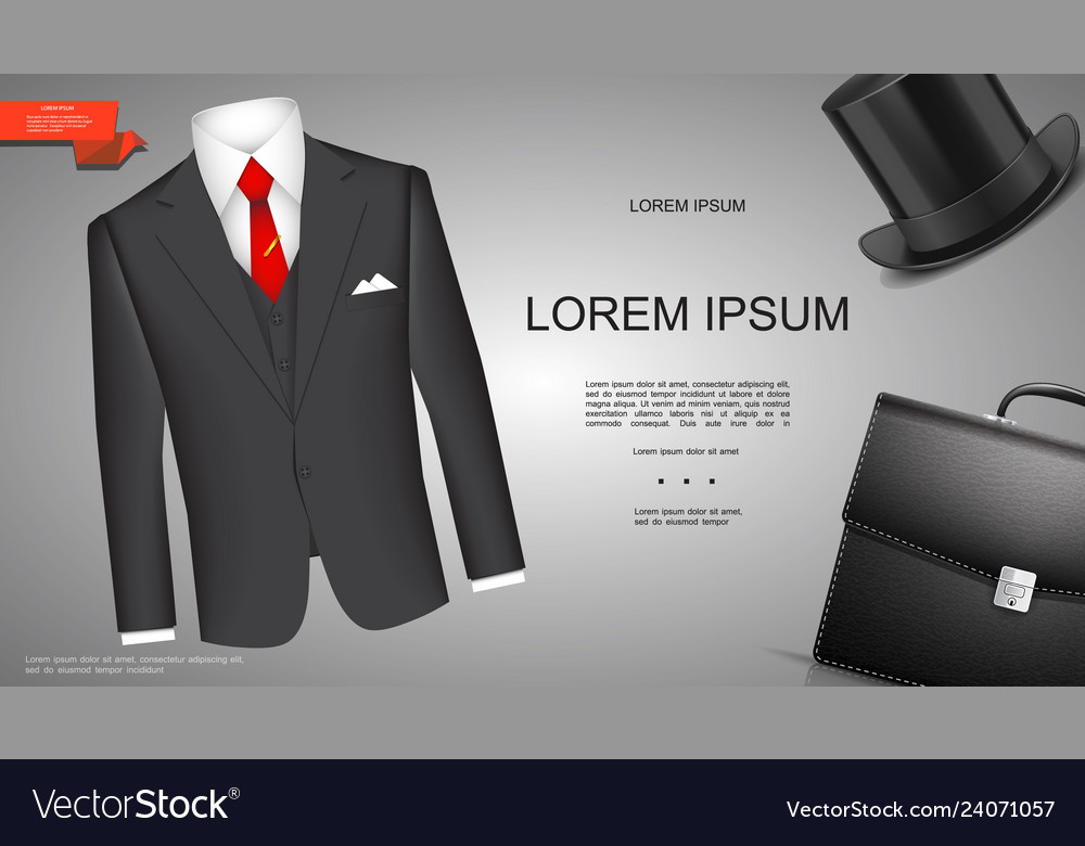 Realistic Businessman Style Template Royalty Free Vector