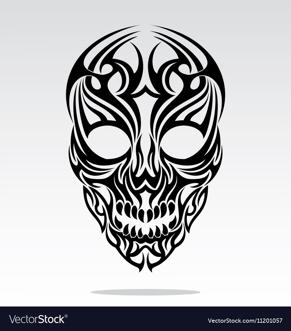 Tribal skulls tattoo design Royalty Free Vector Image