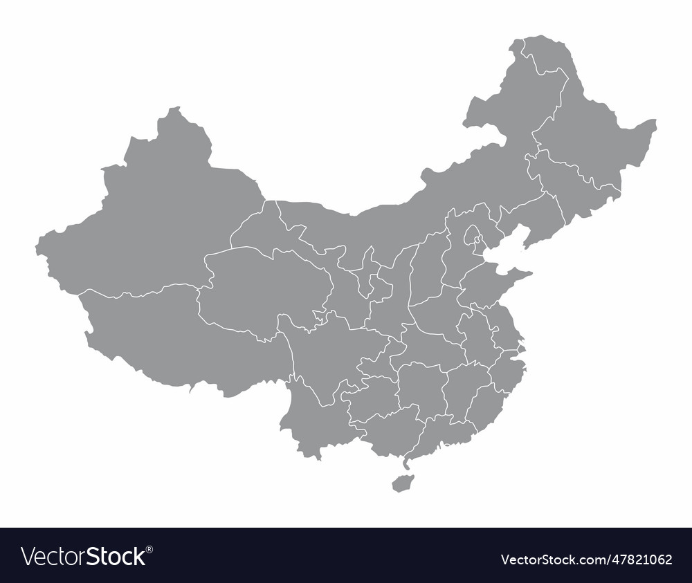 China administrative map Royalty Free Vector Image