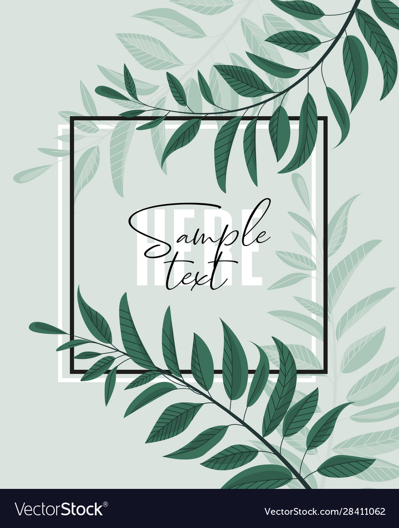 Floral Greenery Card Design Royalty Free Vector Image