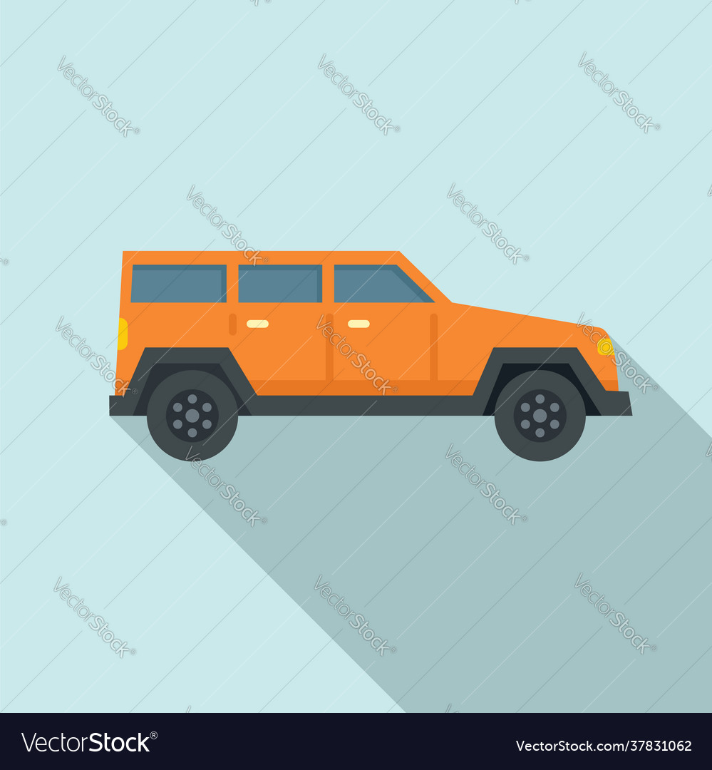 Hitchhiking car icon flat style Royalty Free Vector Image