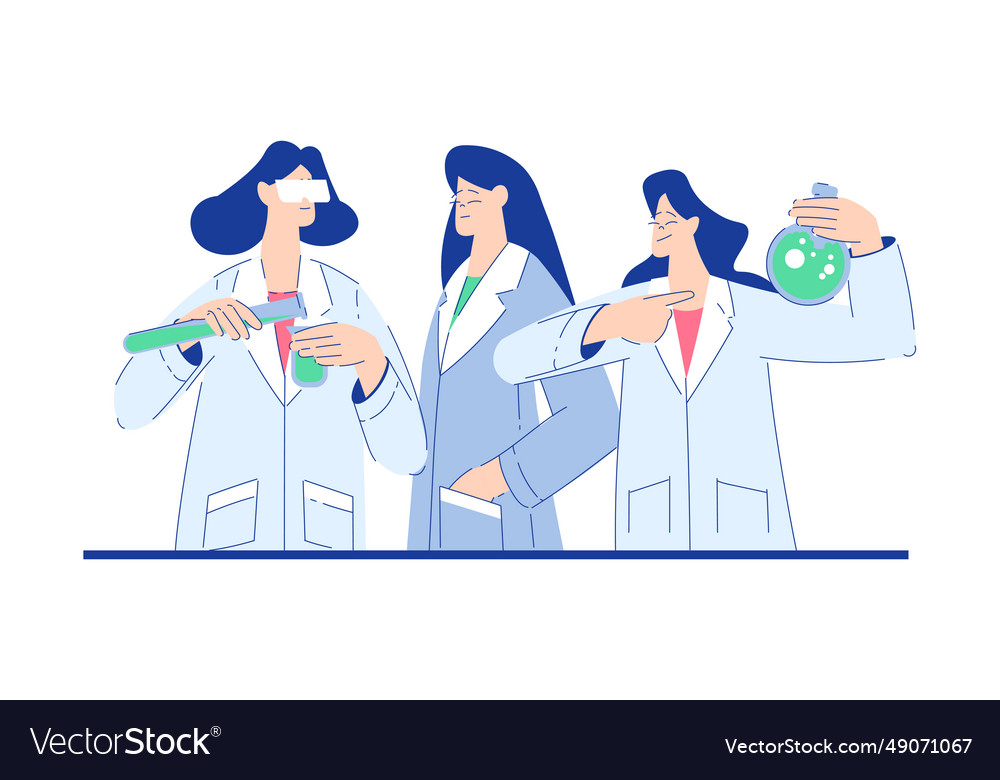 Chemistry With Woman Scientist Character Vector Image