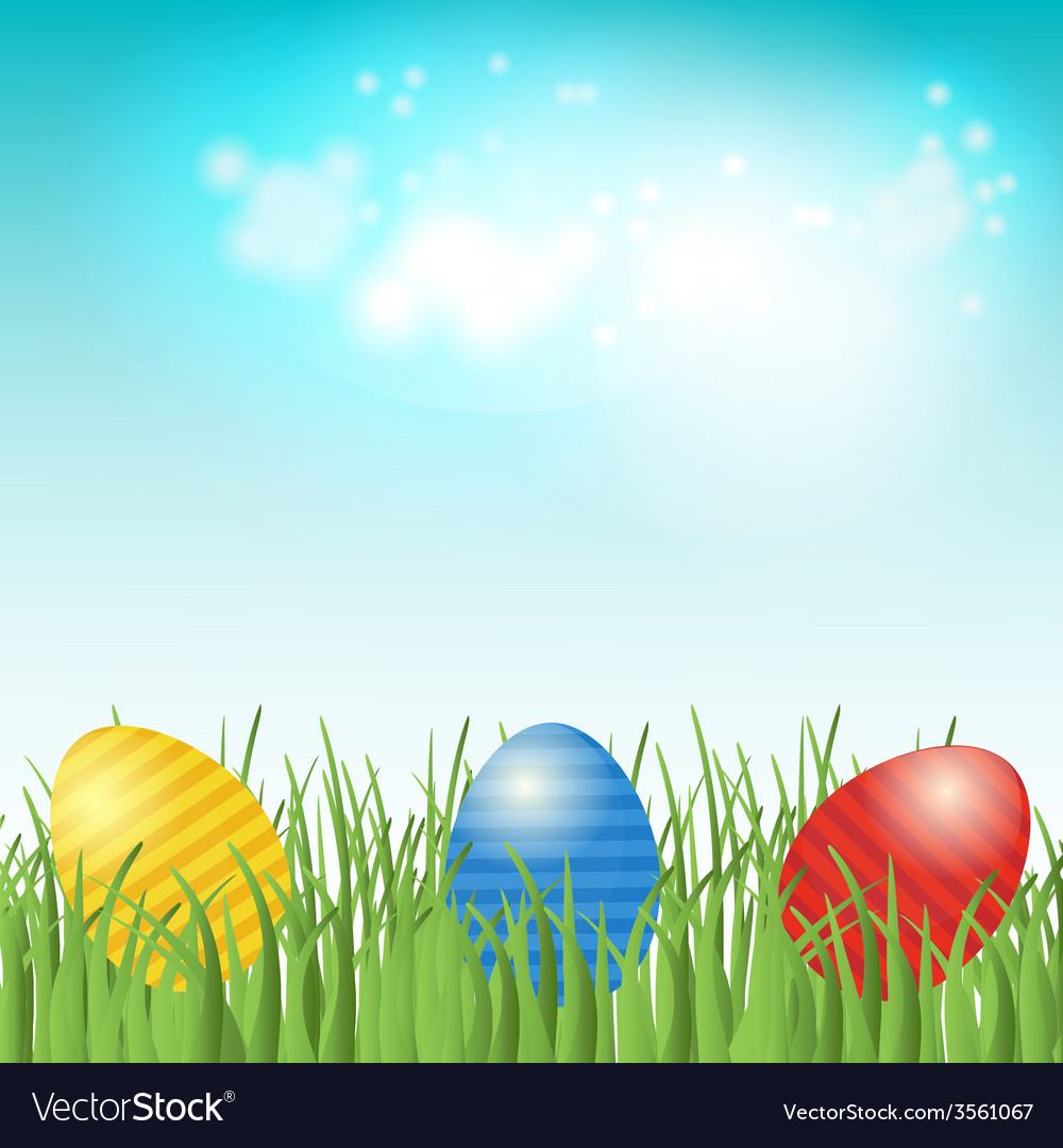 Easter background with copyspace in the sky Vector Image