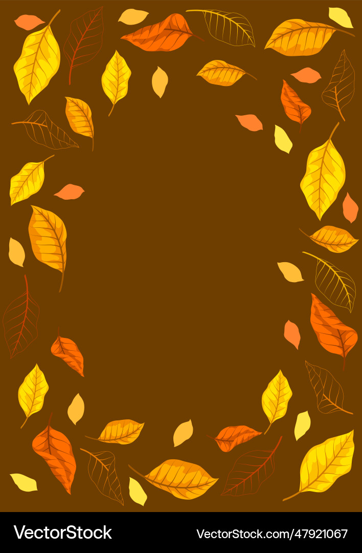 Frame with autumn leaves Royalty Free Vector Image