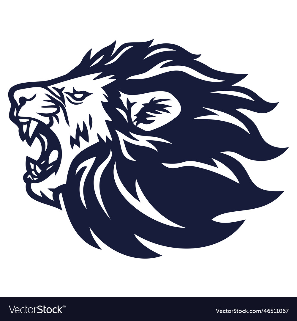 Lion roar logo icon sports mascot template Vector Image