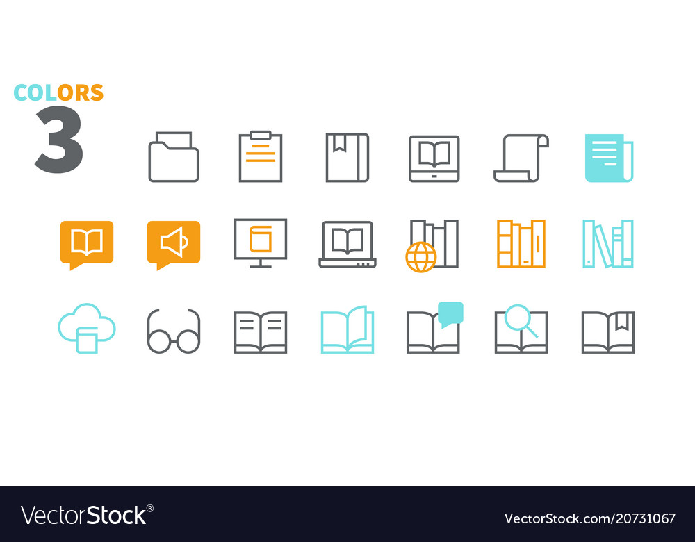 Reading view outlined pixel perfect well-crafted Vector Image