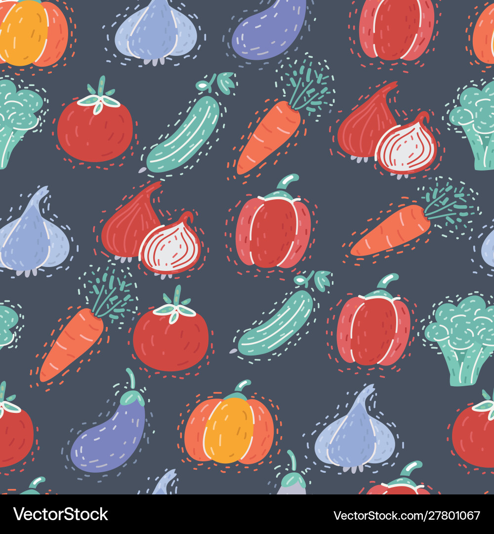 Seamless pattern with vegetables Royalty Free Vector Image