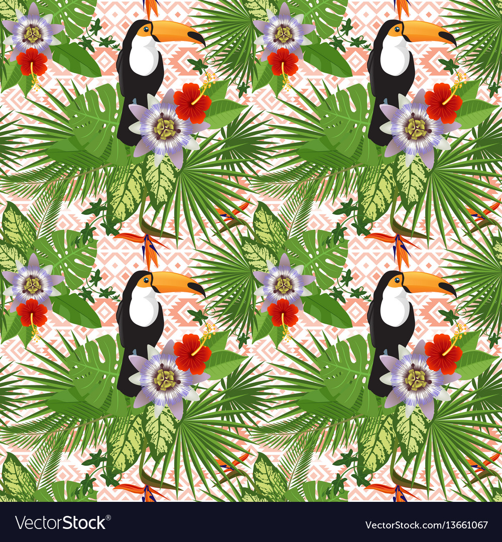 Tropical seamless pattern vector image Tropical seamless pattern