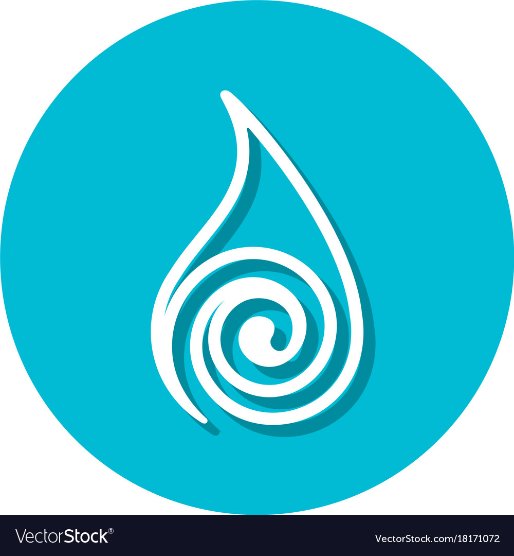 Abstract line water symbol on a circle Royalty Free Vector