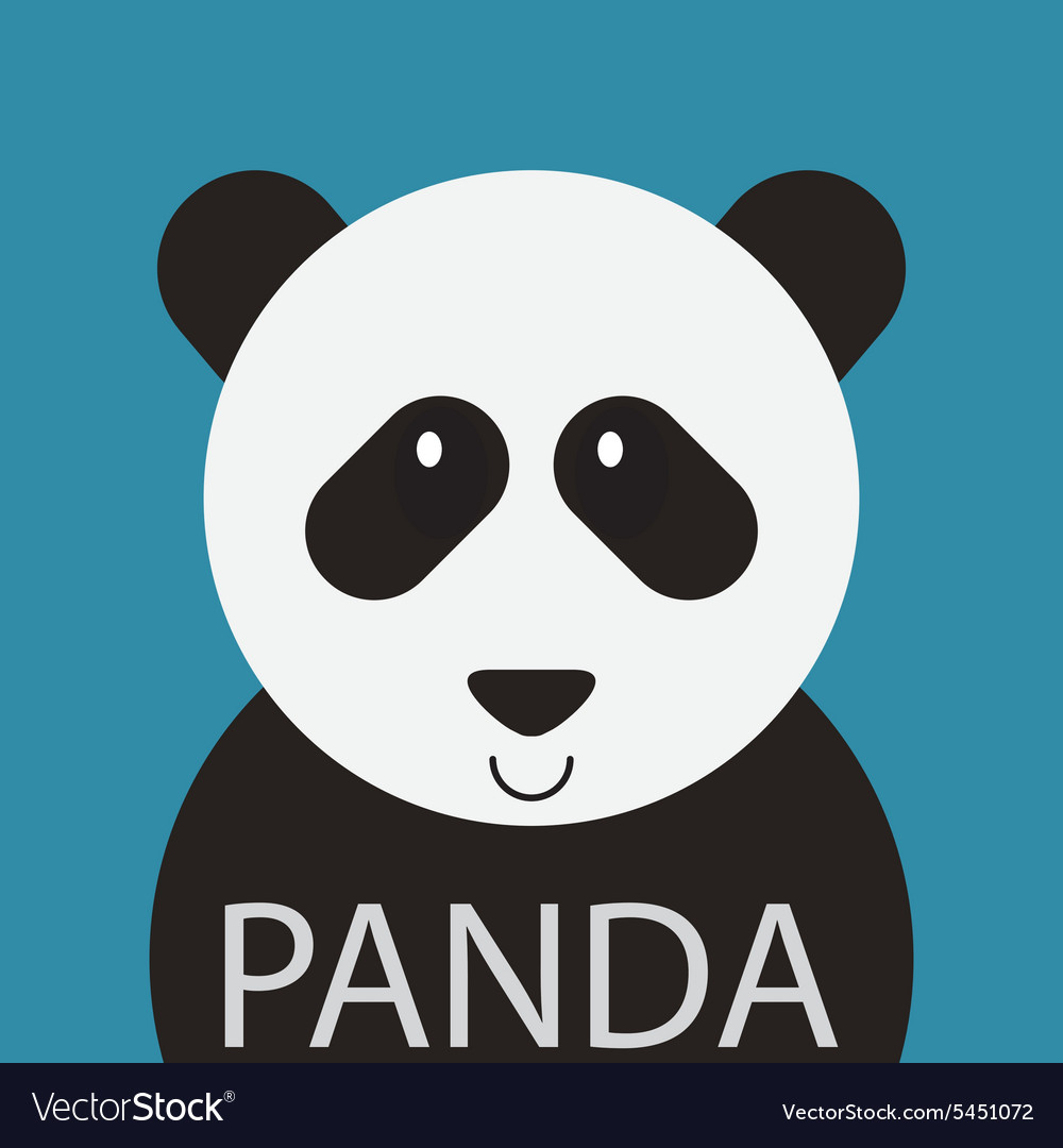 Cute panda bear cartoon flat icon avatar