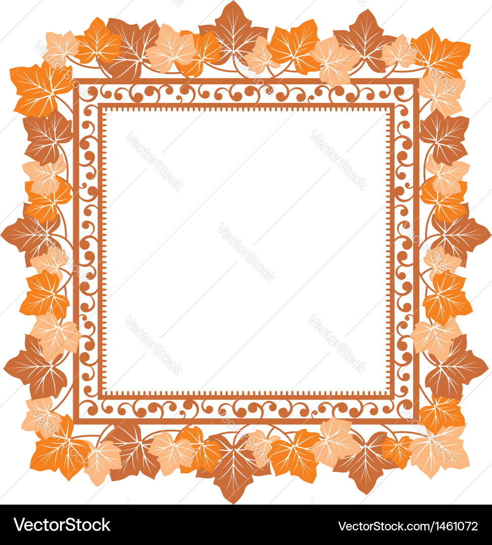 Frame with autumn leaves Royalty Free Vector Image