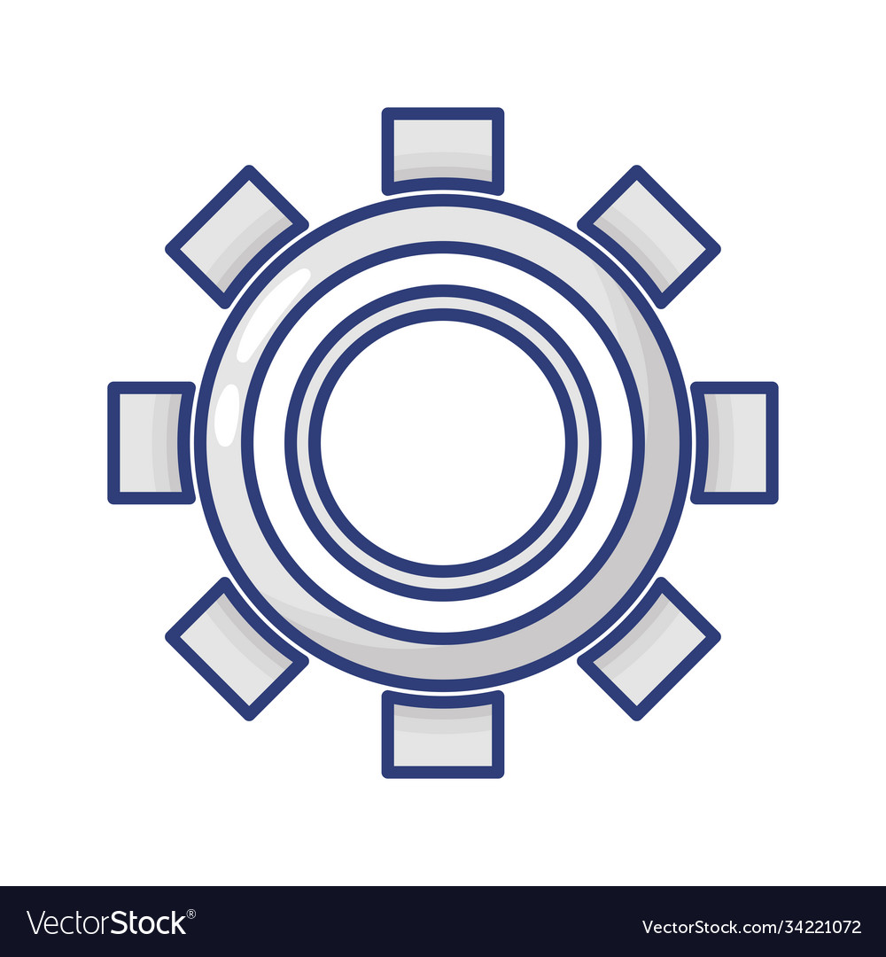 Gear setting flat style icon Royalty Free Vector Image