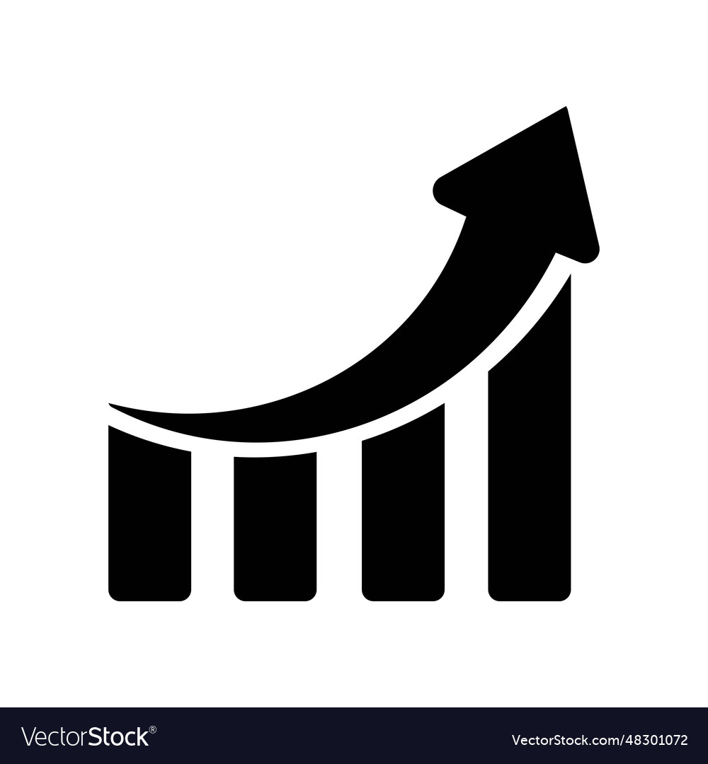 Graph chart icon growth icon symbol Royalty Free Vector