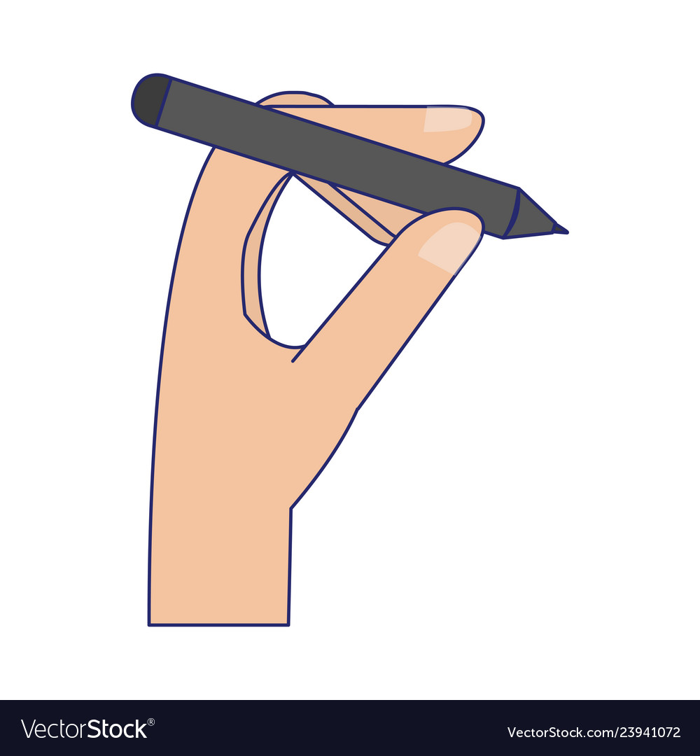 Hand with tablet pen Royalty Free Vector Image