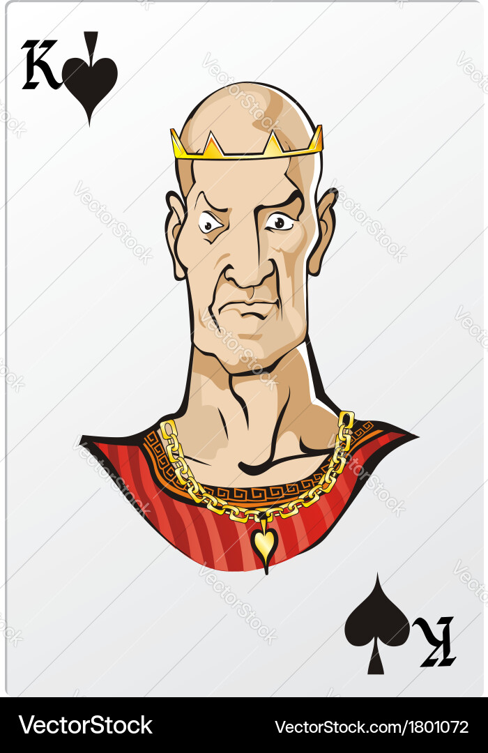 King of spade Deck romantic graphics cards Vector Image
