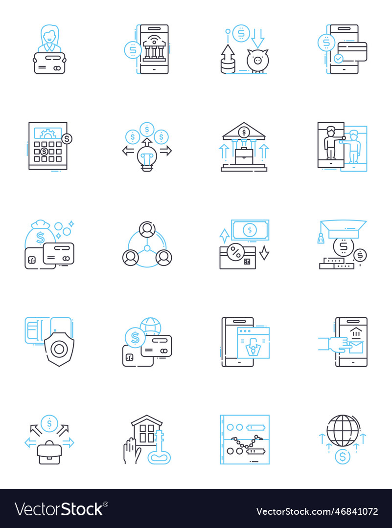 Peer To Peer Lending Linear Icons Set Lending Vector Image Peer To Peer Lending Linear Icons Set Lending Vector Image