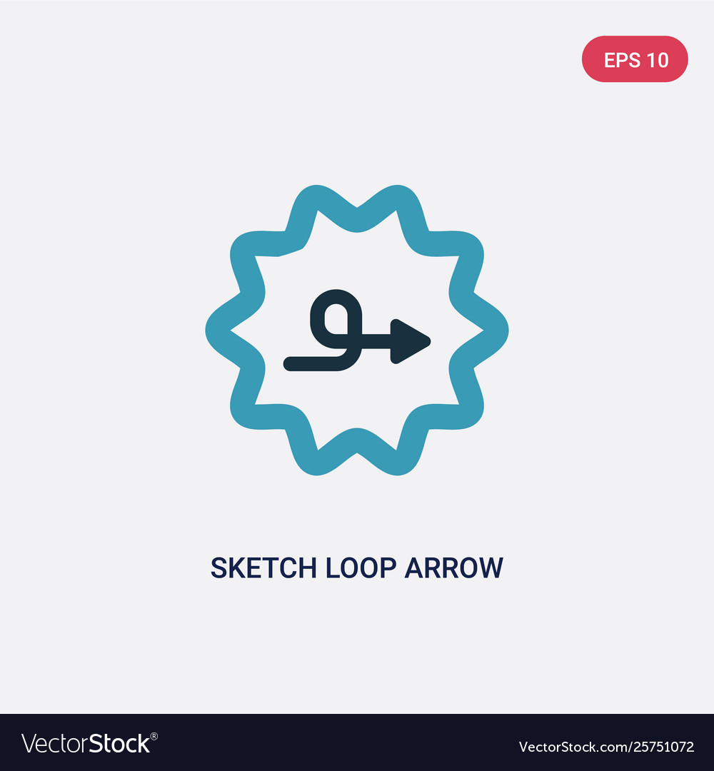 Two color sketch loop arrow icon from user