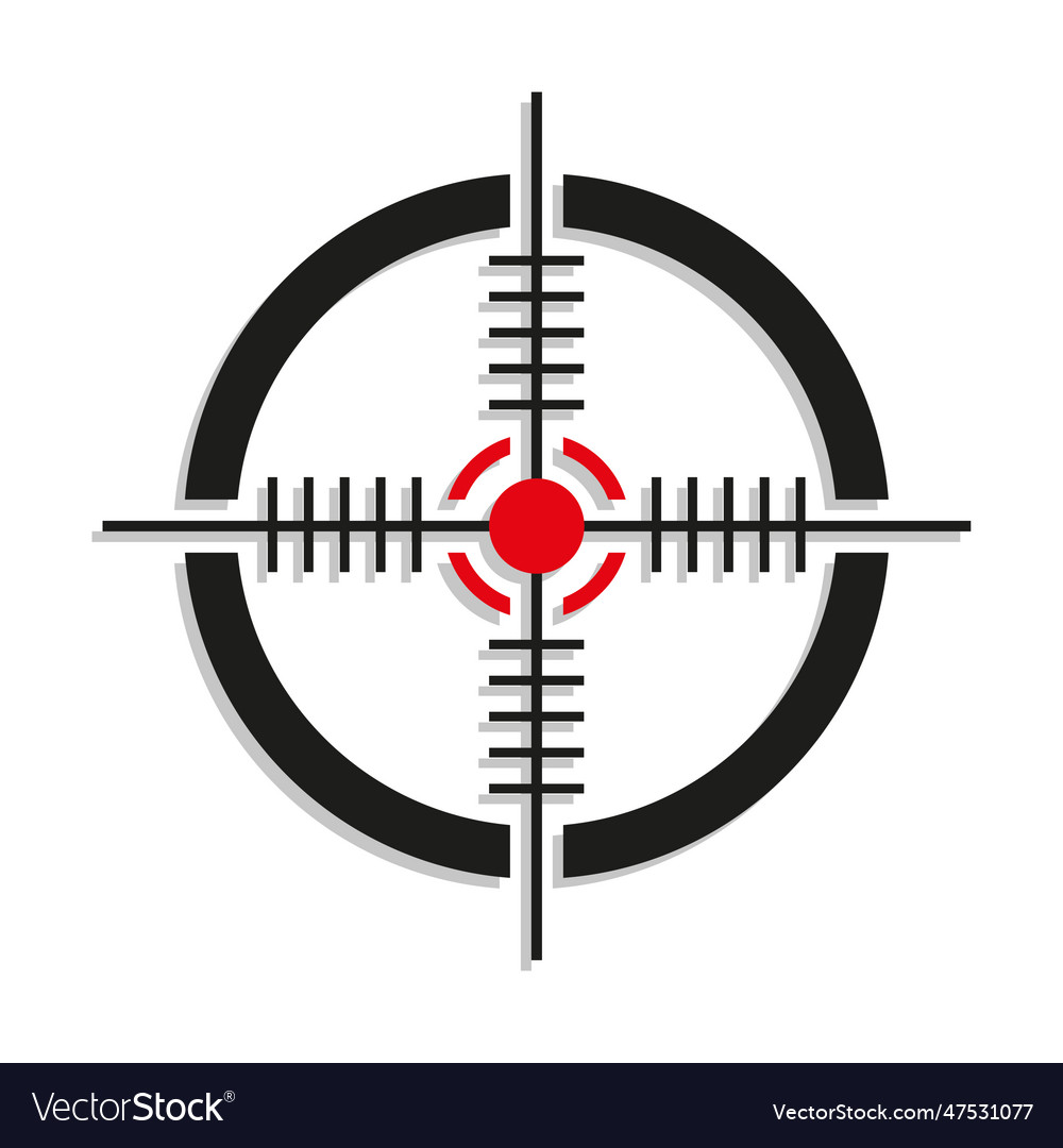 Crosshair reticle sniper scope rifle sight Vector Image