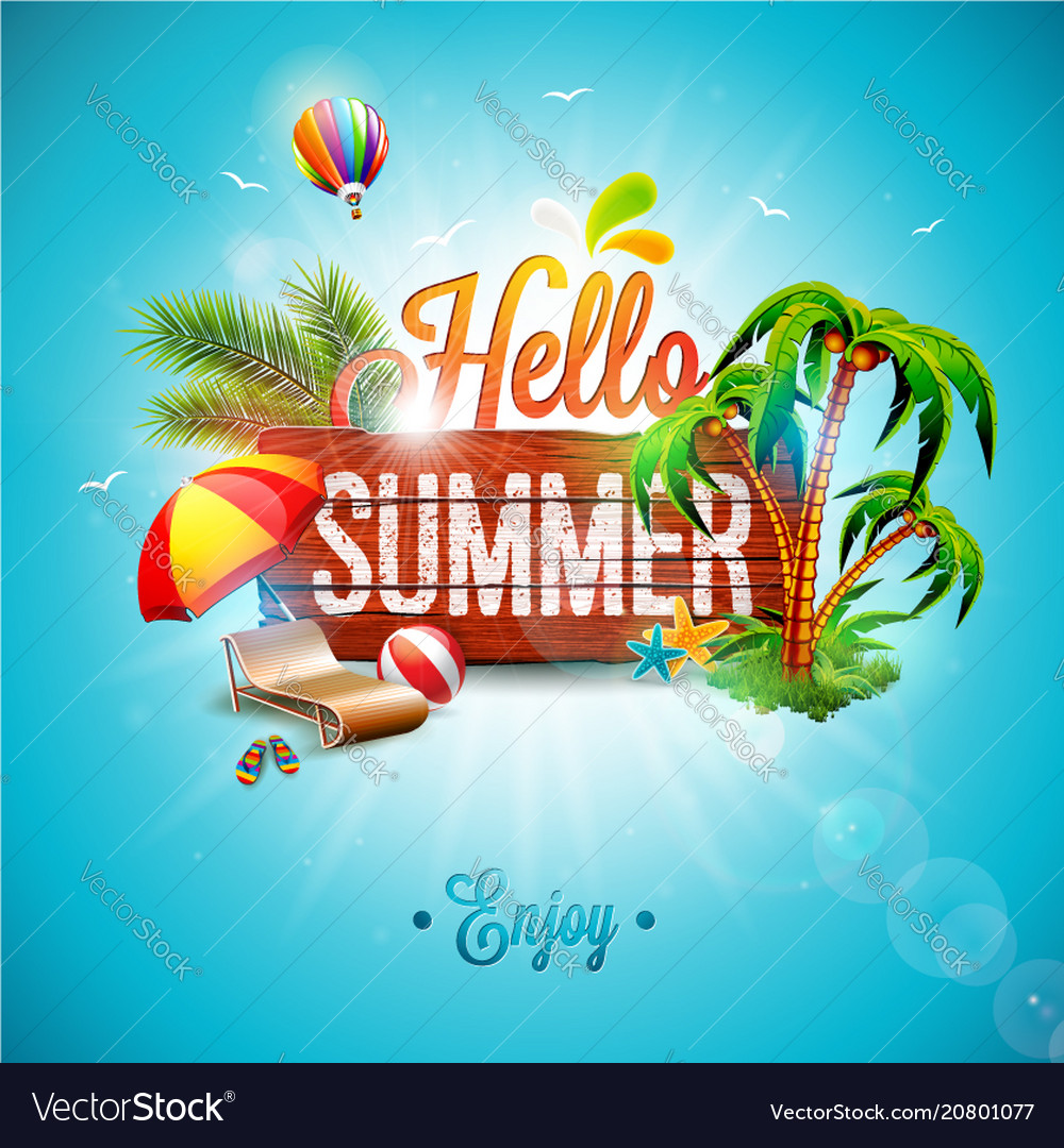 Hello summer time Royalty Free Vector Image - VectorStock