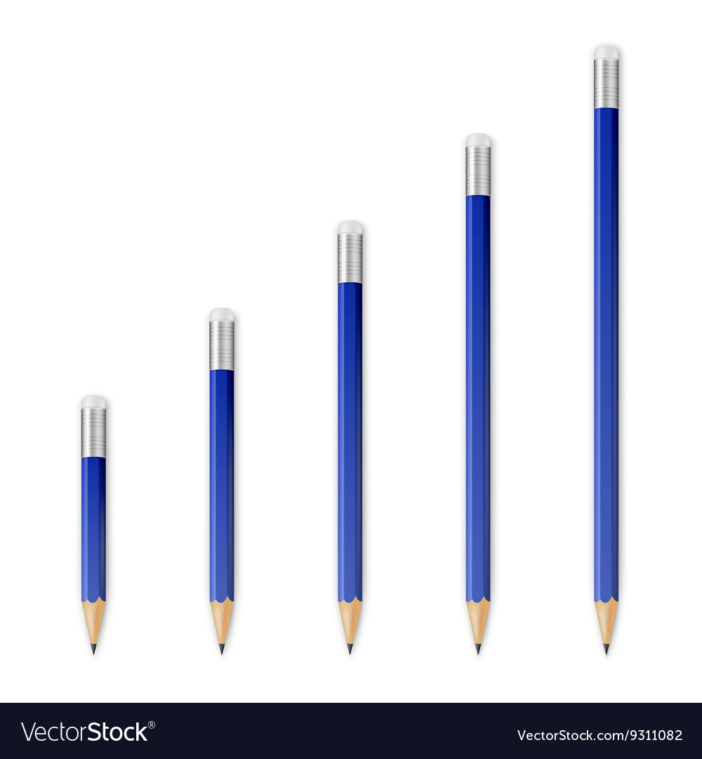 Blue wooden sharp pencils Royalty Free Vector Image