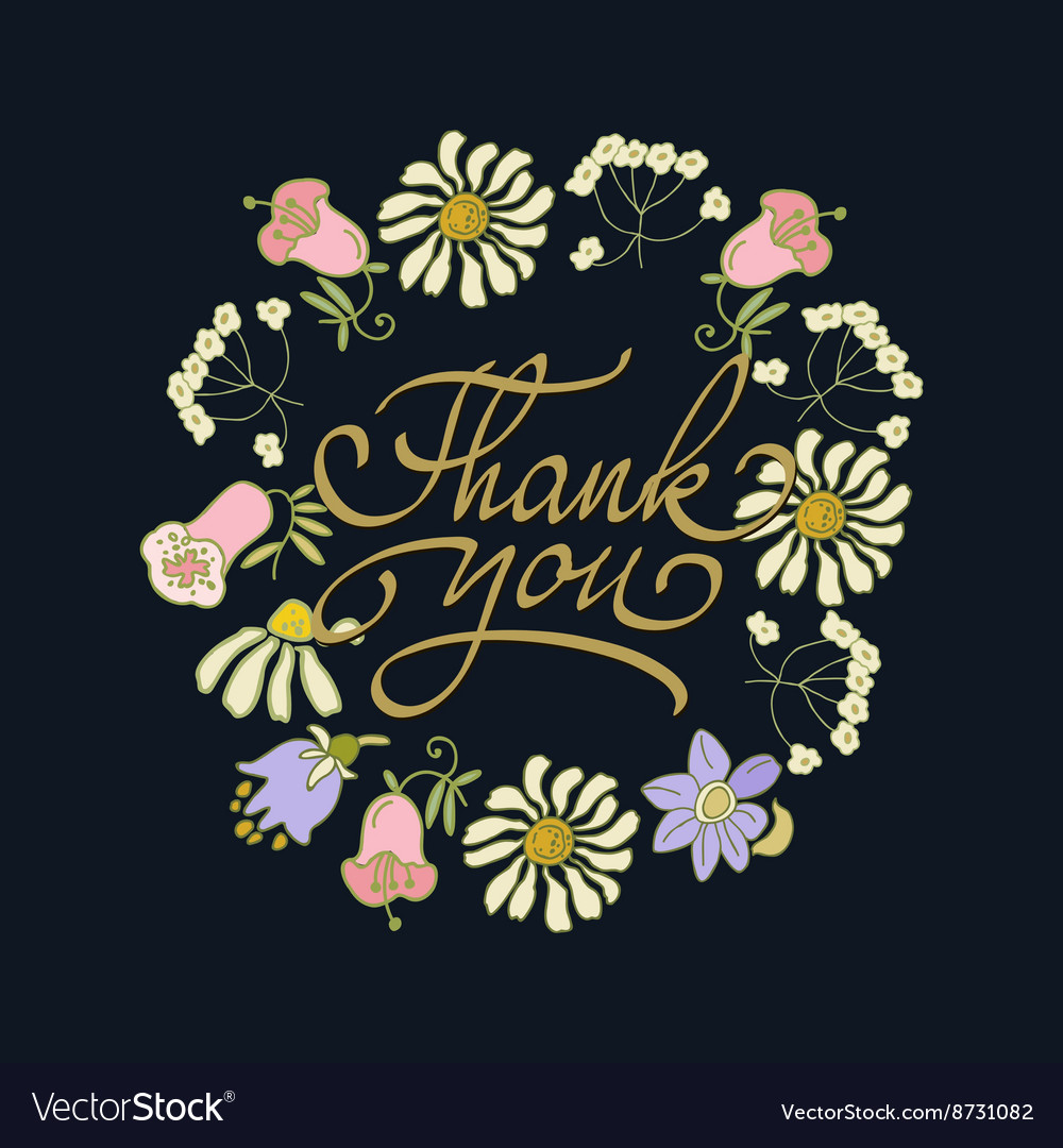 Card template with hand drawn flower border Vector Image