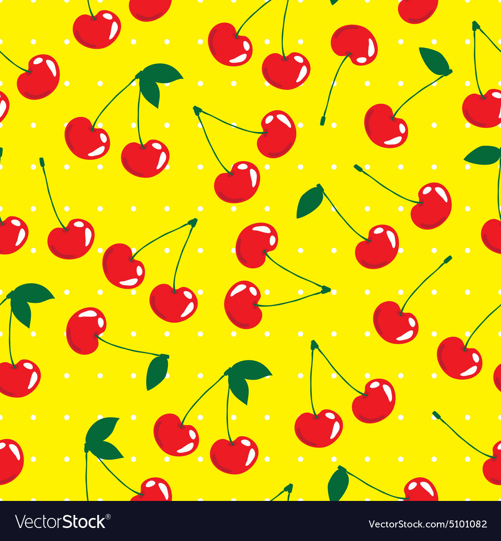Cherry seamless pattern background Royalty Free Vector Image