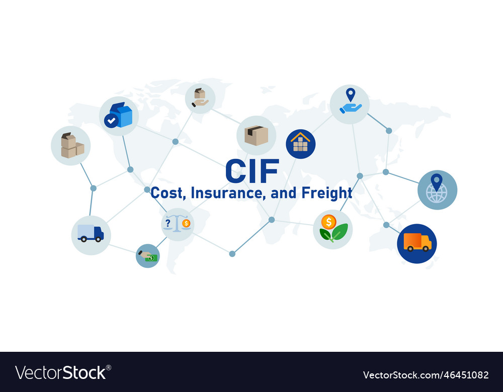 Cif cost insurance freight concept of Royalty Free Vector
