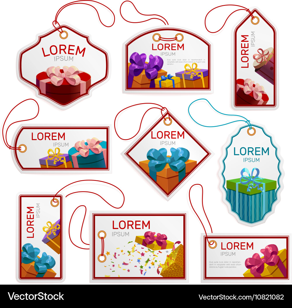 Gift package tags set Royalty Free Vector Image