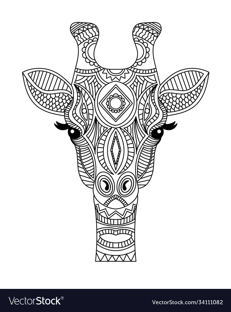 giraffe head coloring pages