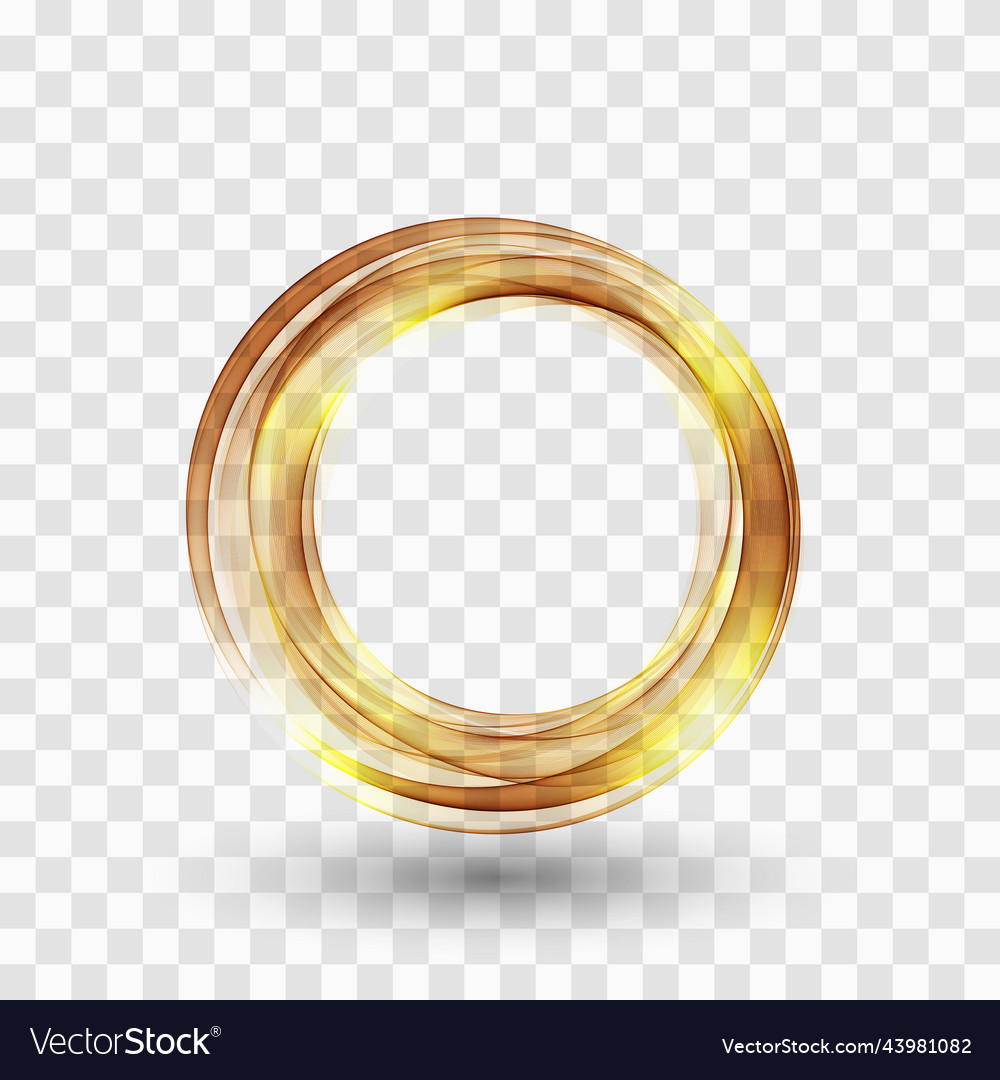 Gold color wavy circle frame golden circle design Vector Image