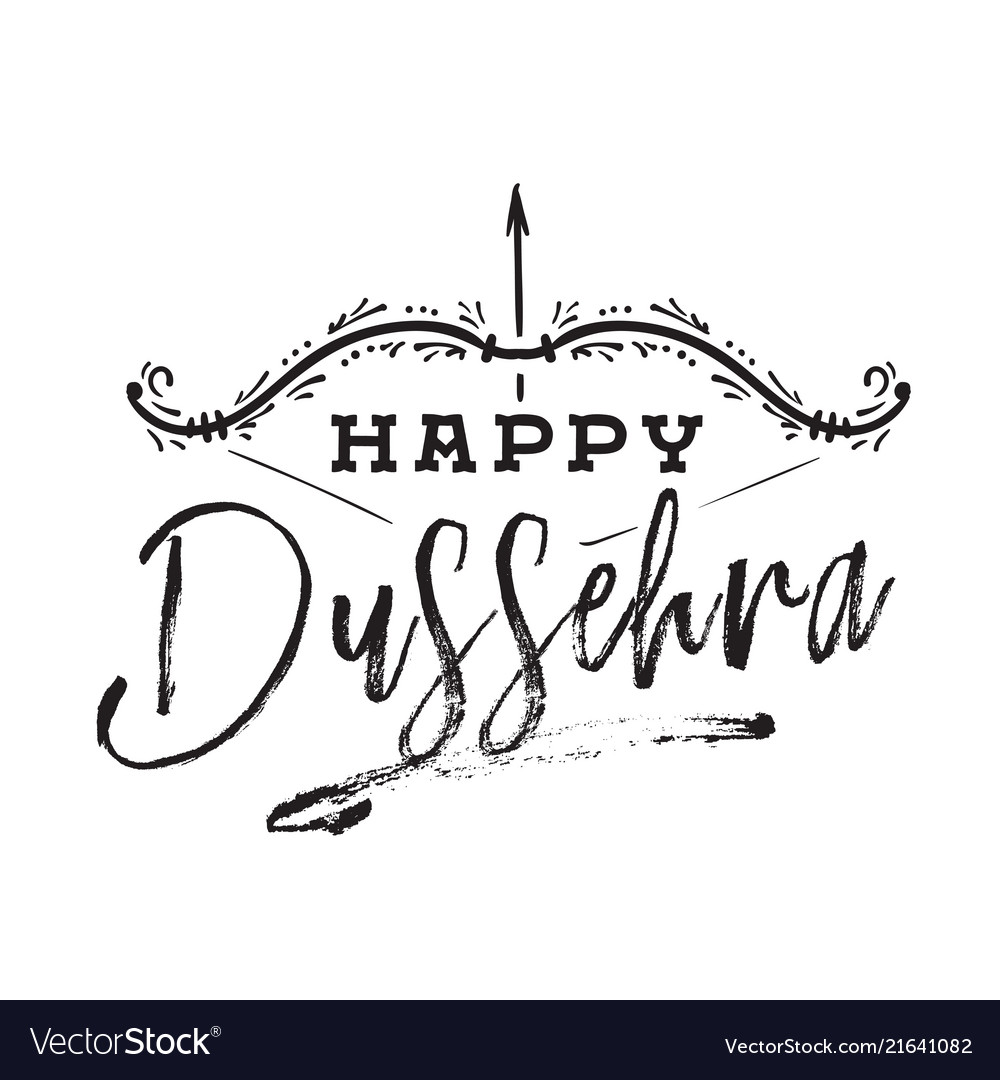 Happy Dussehra Bow Sketch With Arrow Black And White Simple Web Banner  Background Happy Dussehra Text Lettering Stock Illustration  Download  Image Now  iStock