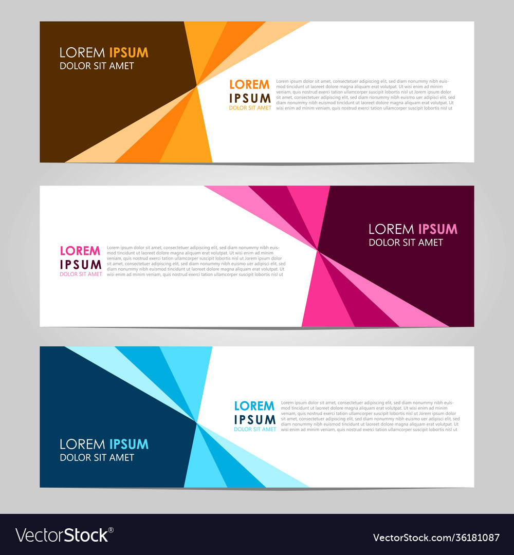 Abstract corporate horizontal set 3 web banner Vector Image