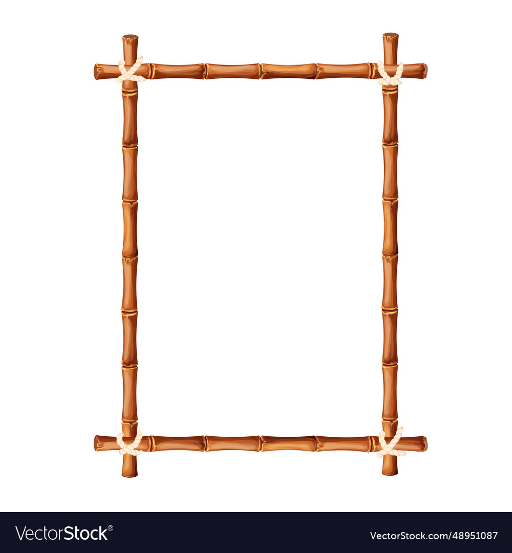 Bamboo frame from sticks and rope in cartoon style