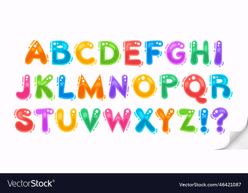 Cartoon style colorful doodle alphabet Royalty Free Vector